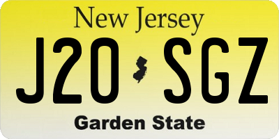 NJ license plate J20SGZ
