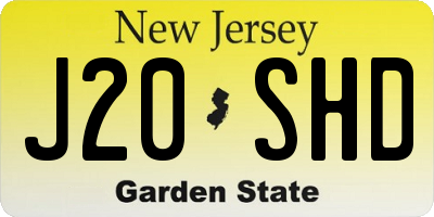 NJ license plate J20SHD