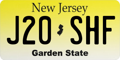 NJ license plate J20SHF