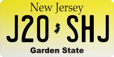 NJ license plate J20SHJ