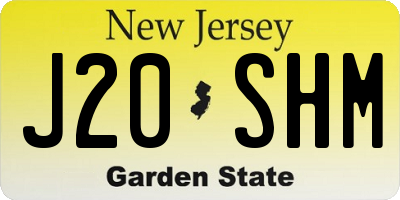 NJ license plate J20SHM
