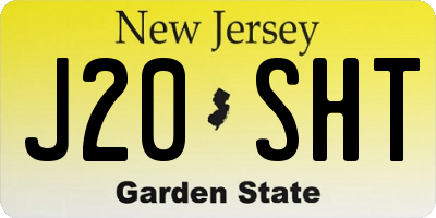 NJ license plate J20SHT