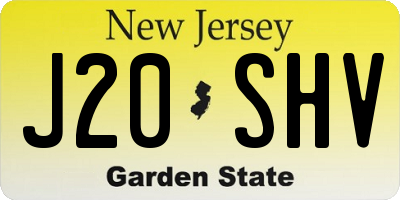 NJ license plate J20SHV