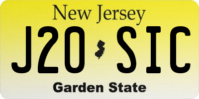 NJ license plate J20SIC