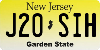 NJ license plate J20SIH