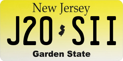 NJ license plate J20SII