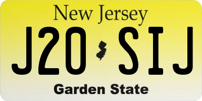 NJ license plate J20SIJ