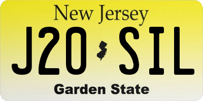 NJ license plate J20SIL