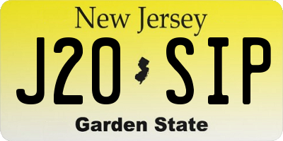 NJ license plate J20SIP