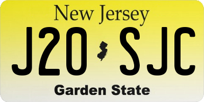 NJ license plate J20SJC