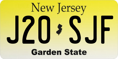 NJ license plate J20SJF
