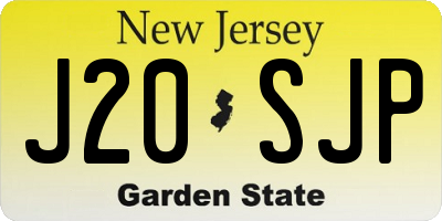 NJ license plate J20SJP