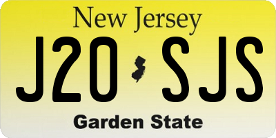 NJ license plate J20SJS