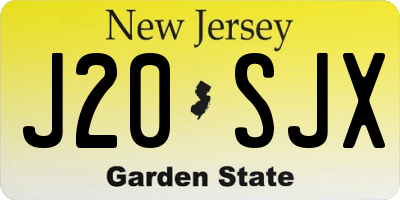NJ license plate J20SJX