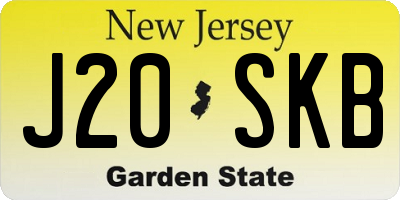 NJ license plate J20SKB