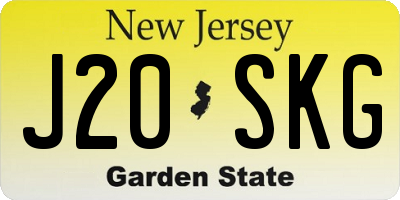 NJ license plate J20SKG