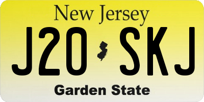NJ license plate J20SKJ