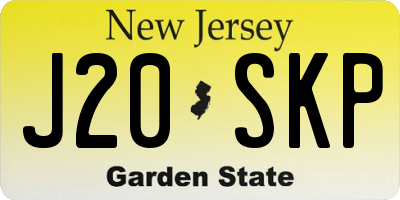 NJ license plate J20SKP
