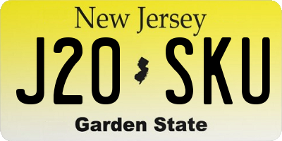 NJ license plate J20SKU