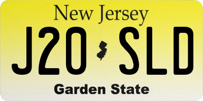 NJ license plate J20SLD