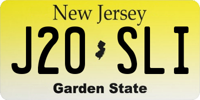 NJ license plate J20SLI