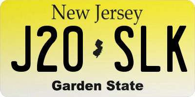 NJ license plate J20SLK