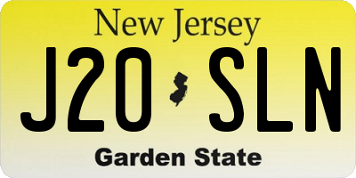 NJ license plate J20SLN