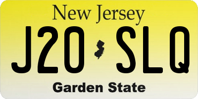 NJ license plate J20SLQ