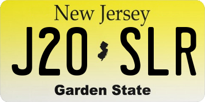 NJ license plate J20SLR