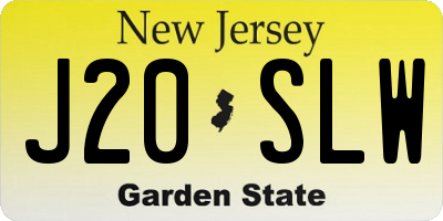 NJ license plate J20SLW