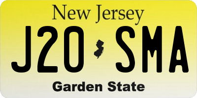 NJ license plate J20SMA