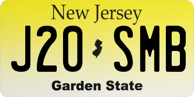 NJ license plate J20SMB