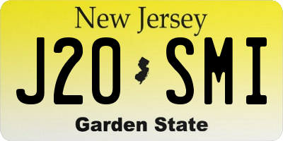 NJ license plate J20SMI