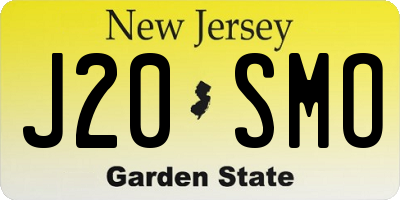 NJ license plate J20SMO