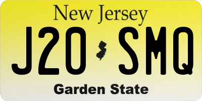 NJ license plate J20SMQ
