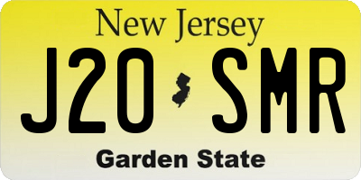NJ license plate J20SMR