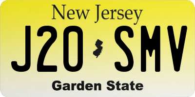 NJ license plate J20SMV