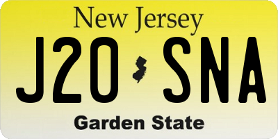 NJ license plate J20SNA