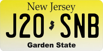 NJ license plate J20SNB