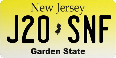 NJ license plate J20SNF