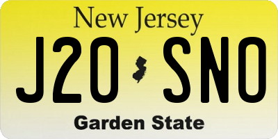 NJ license plate J20SNO