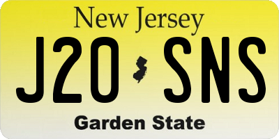 NJ license plate J20SNS