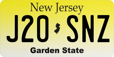 NJ license plate J20SNZ