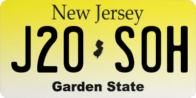 NJ license plate J20SOH
