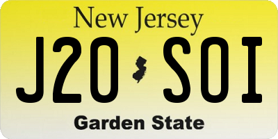 NJ license plate J20SOI