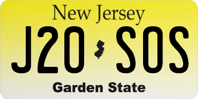 NJ license plate J20SOS