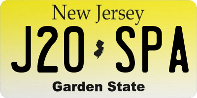 NJ license plate J20SPA