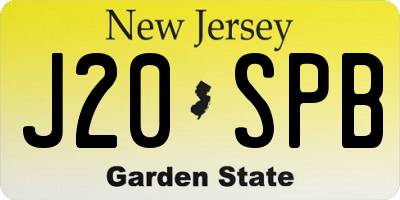 NJ license plate J20SPB