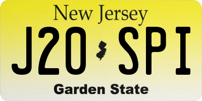 NJ license plate J20SPI