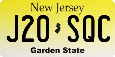 NJ license plate J20SQC